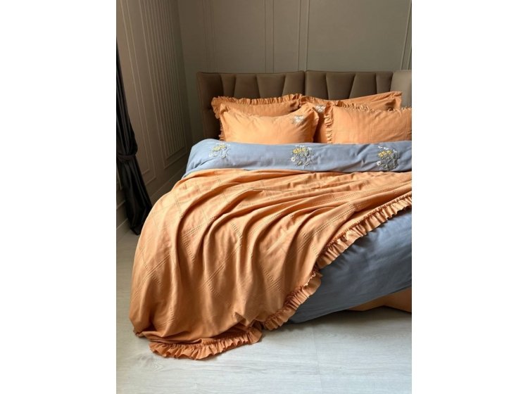Постельное белье Saheser. Fiorella orange хлопок с вышивкой