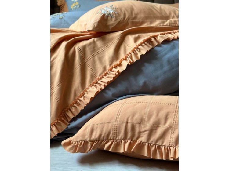 Постельное белье Saheser. Fiorella orange хлопок с вышивкой