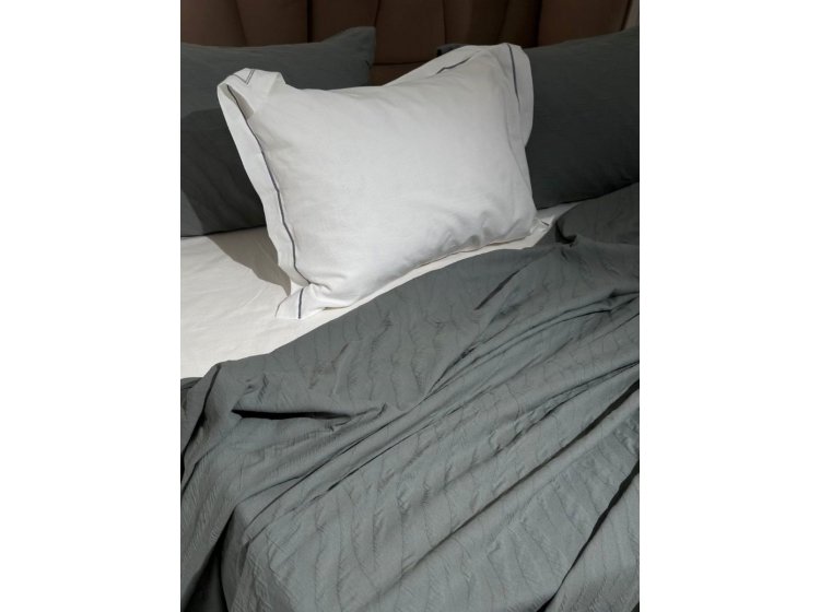 Постельное белье Saheser. Eco cotton  Zebra gri с покрывалом