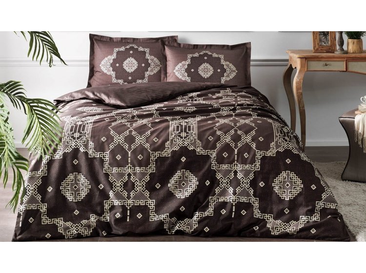 Постільна білизна Tac. Satin Loren Brown