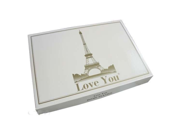 Постельное белье Love you. Красный, страйп сатин упаковка