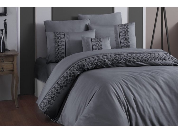 Постельное белье First Choice. V.I.P Moon light сатин Mona gri