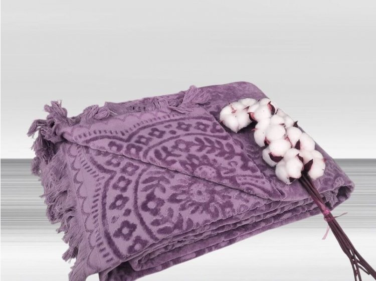 Простынь махровая Parisa Home. Velour Premium JV-144 фиолетового цвета