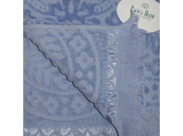 Простынь махровая Parisa Home. Velour Premium JV-144 голубого цвета