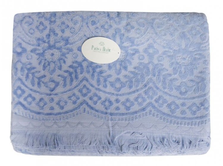 Простынь махровая Parisa Home. Velour Premium JV-144 голубого цвета