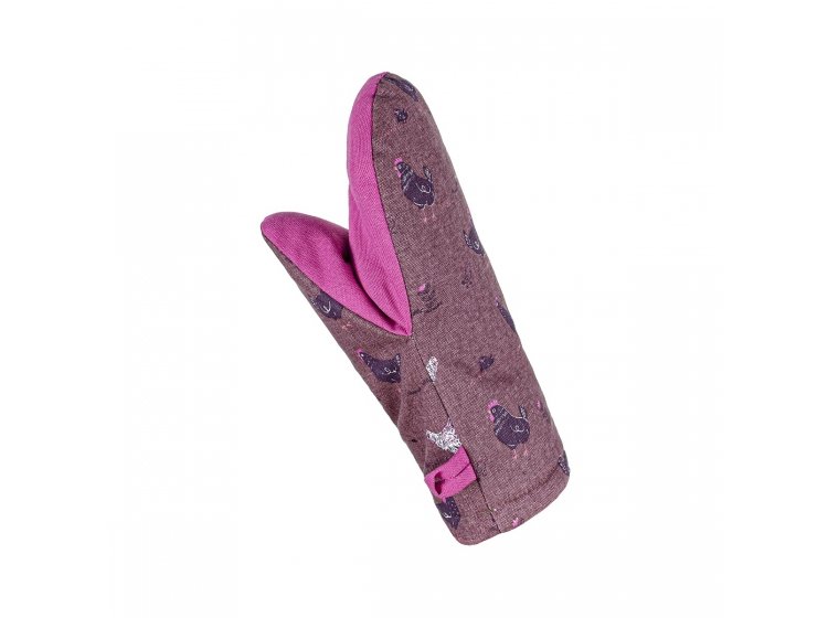Рукавичка для кухни Home Line. Прогулянка з курчатами цвета бордовый/фуксия