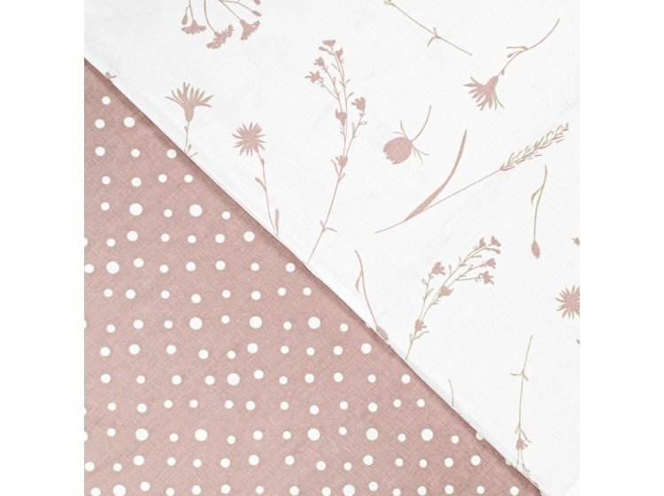 Постельное белье Home Line. Бязь Волошки/Горох рожево-ліловий на білому