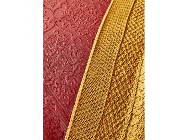 Набор постельное белье Karaca Home. С покрывалом и пледом Maryam bordo