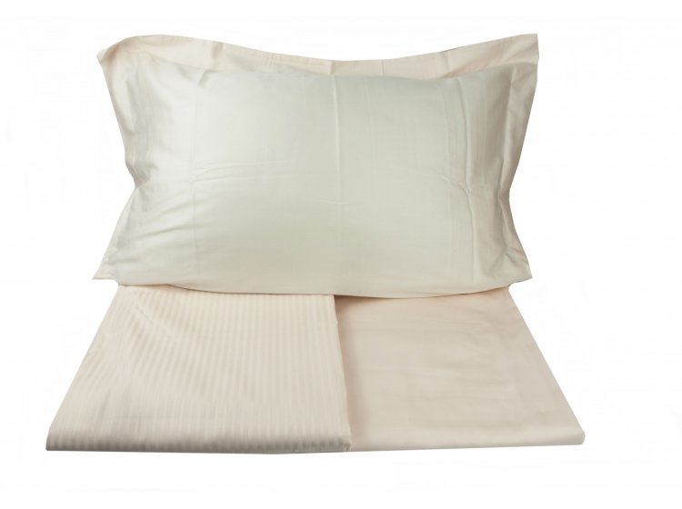 Постельное белье Tac. Premium Basic Stripe Cremе King Size комплект