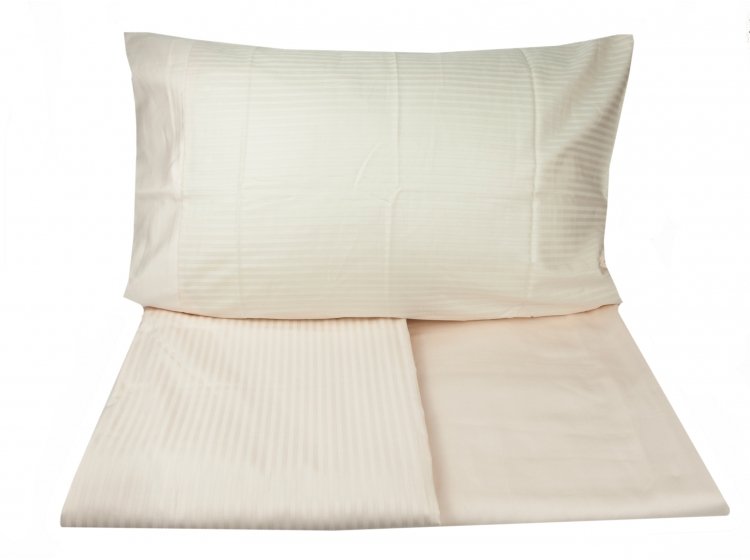 Постельное белье Tac. Premium Basic Stripe Cremе King Size комплект