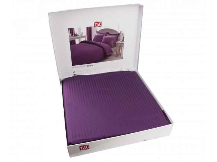 Постельное белье Tac. Premium Basic Murdum Stripe King Size упаковка