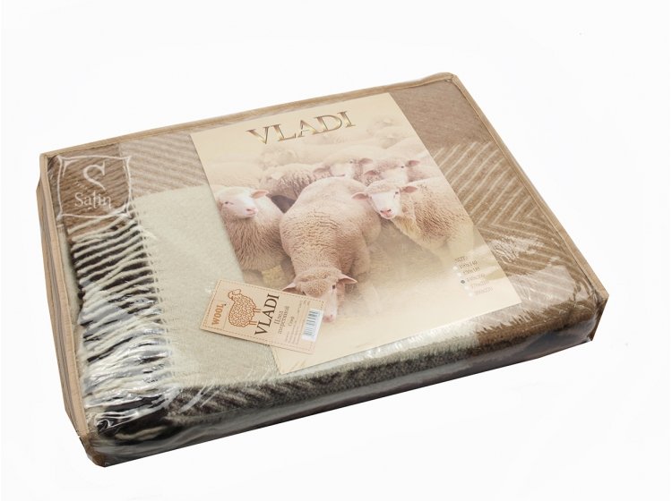 Плед Vladi Скиф бел-беж-терракотово-коричневый