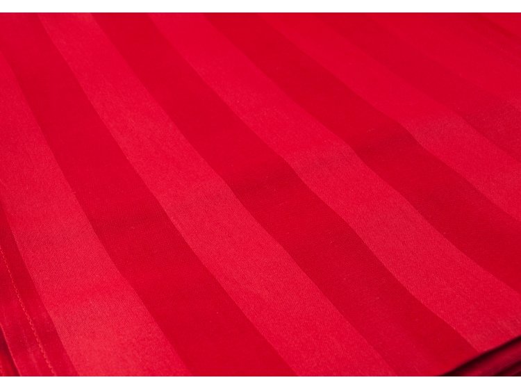 Постельное белье Love you. Красный, страйп сатин детали