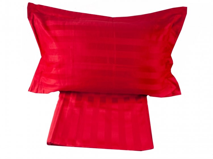 Постельное белье Love you. Красный, страйп сатин комплект