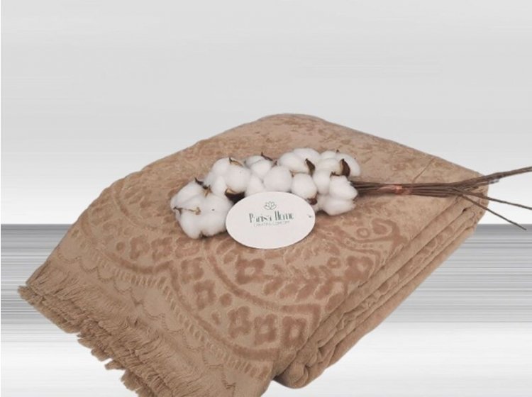 Простынь махровая Parisa Home. Velour Premium JV-144 бежевого цвета