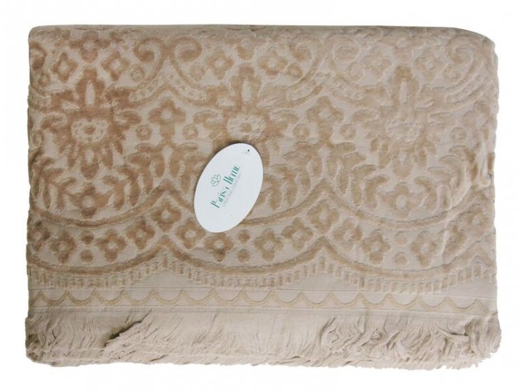 Простынь махровая Parisa Home. Velour Premium JV-144 бежевого цвета