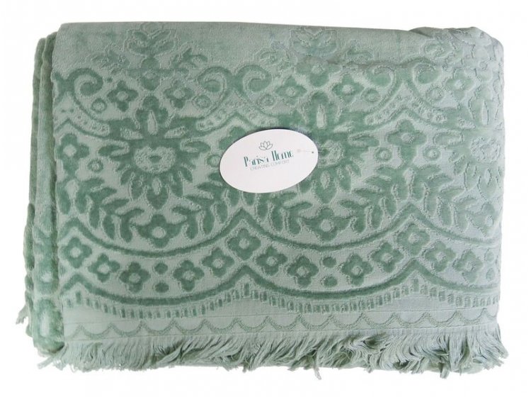 Простынь махровая Parisa Home. Velour Premium JV-144 зеленого цвета