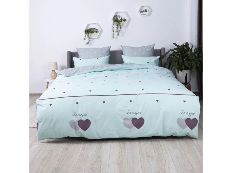 Постельное белье ТЕП. Mint and Grey Hearts