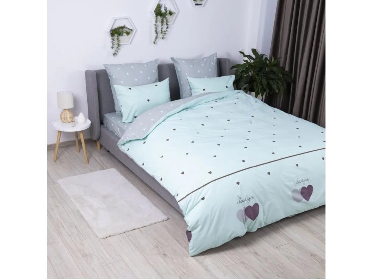 Постельное белье ТЕП. Mint and Grey Hearts