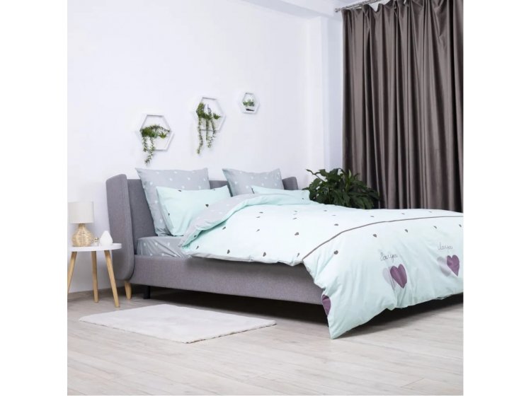 Постельное белье ТЕП. Mint and Grey Hearts