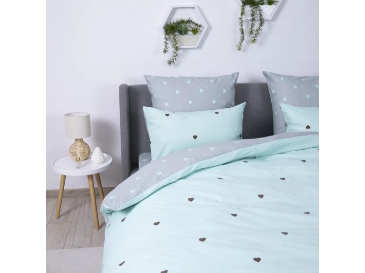 Постельное белье ТЕП. Mint and Grey Hearts