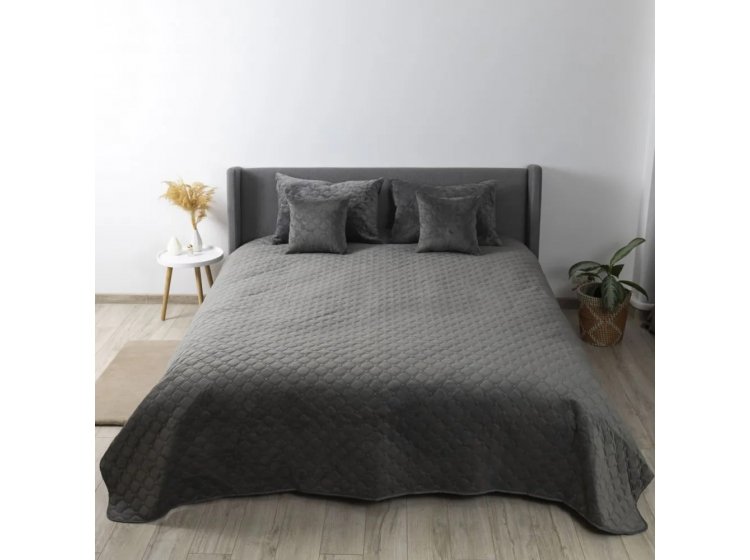 Покрывало ТЕП. Велюровое серого цвета