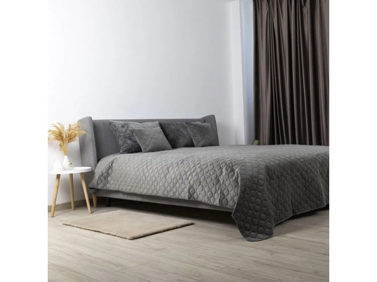 Покрывало ТЕП. Велюровое серого цвета