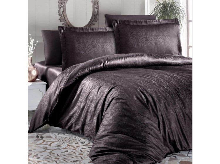 Постельное белье First Choice. Jaсquard Satin Athena Kahve