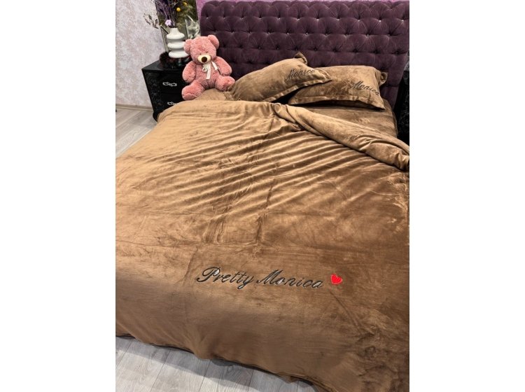 Велюровое постельное белье Koloco. Monica капучино