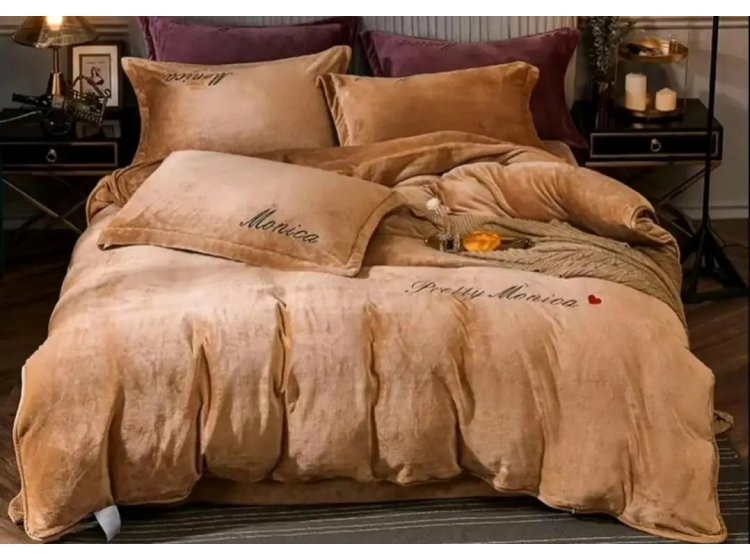Велюровое постельное белье Koloco. Monica капучино