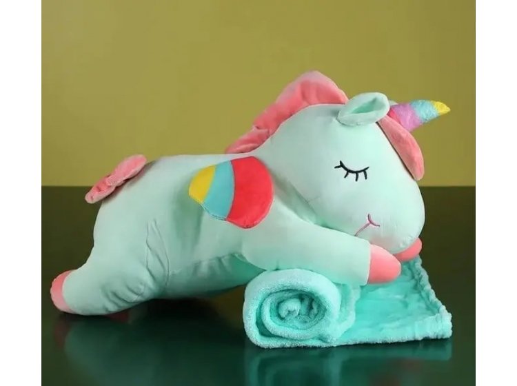 Плед-игрушка Colorful home. Единорог зеленый