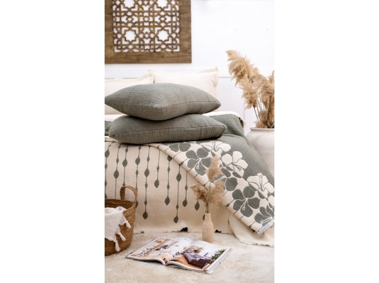 Муслиновое покрывало с наволочками Saheser. Sole Haki