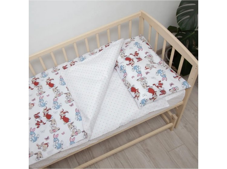Постельное белье в детскую кроватку ТЕП. Милые зайчики розового цвета