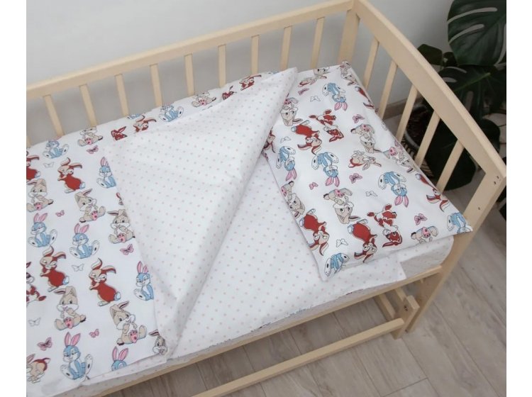 Постельное белье в детскую кроватку ТЕП. Милые зайчики розового цвета