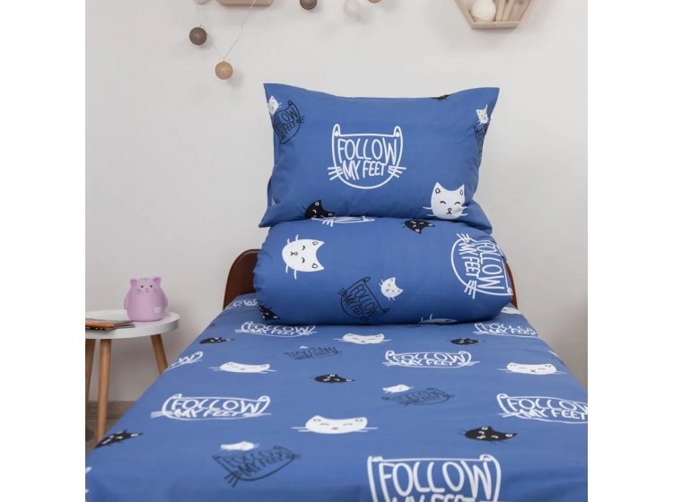 Подростковое постельное белье ТЕП. Soft Dreams Котята синего цвета