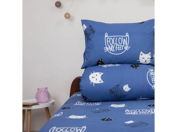 Подростковое постельное белье ТЕП. Soft Dreams Котята синего цвета