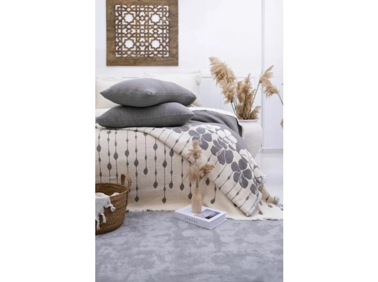 Муслиновое покрывало с наволочками Saheser. Sole Gri