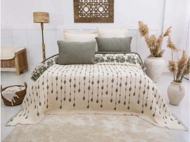 Муслиновое покрывало с наволочками Saheser. Sole Haki