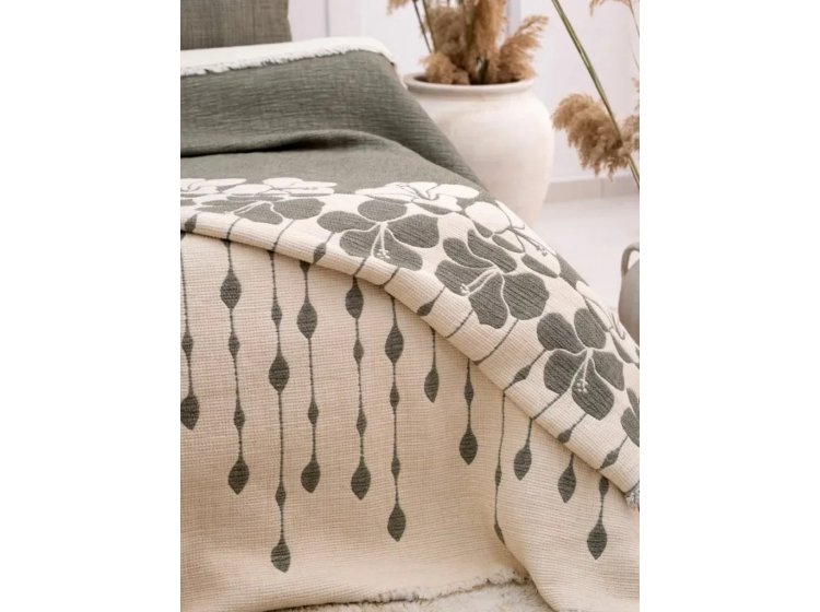 Муслиновое покрывало с наволочками Saheser. Sole Haki