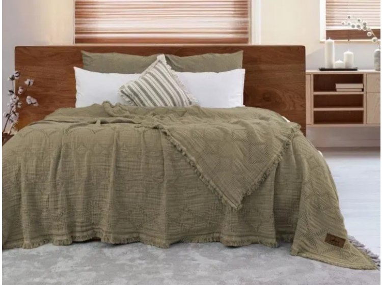 Муслиновое покрывало с бахромой Saheser. Oscar Haki