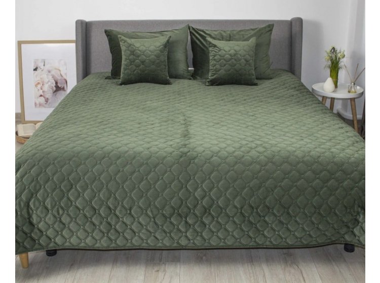 Покрывало ТЕП. Велюровое Дарк Грін Ромб круглый