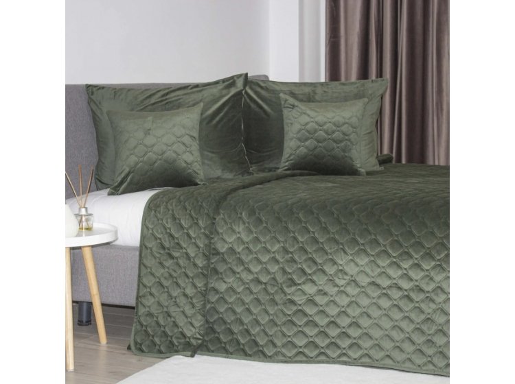 Покрывало ТЕП. Велюровое Дарк Грін Ромб круглый