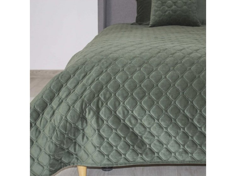 Покрывало ТЕП. Велюровое Дарк Грін Ромб круглый