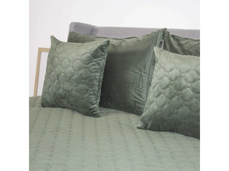 Покрывало ТЕП. Велюровое Дарк Грін Ромб круглый