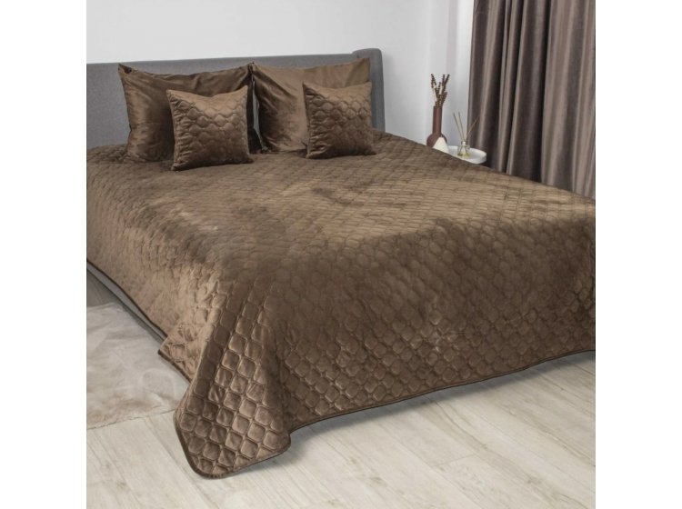 Покрывало ТЕП. Велюровое Шоколадный Ромб круглый