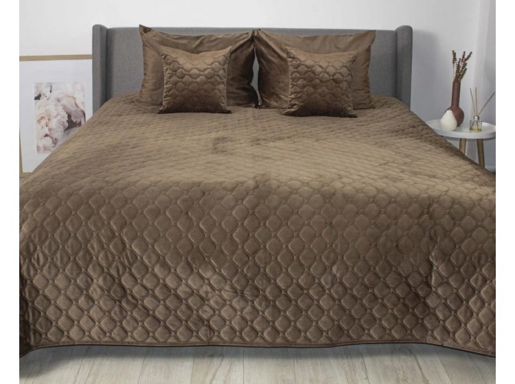 Покрывало ТЕП. Велюровое Шоколадный Ромб круглый