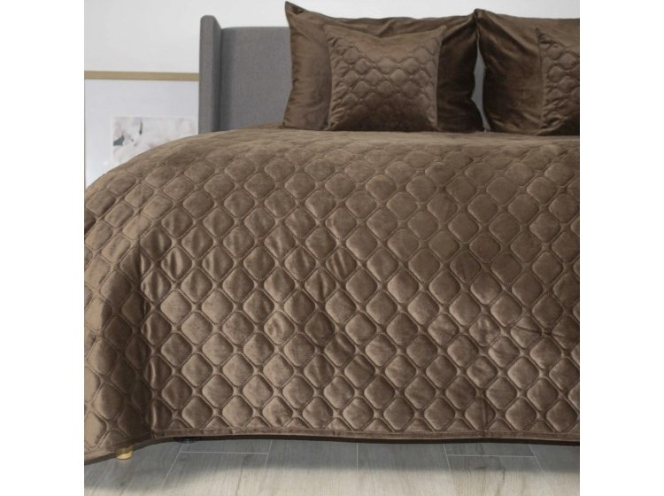 Покрывало ТЕП. Велюровое Шоколадный Ромб круглый