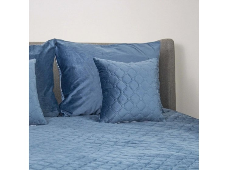 Покрывало ТЕП. Велюровое Дарк Блу Ромб круглый