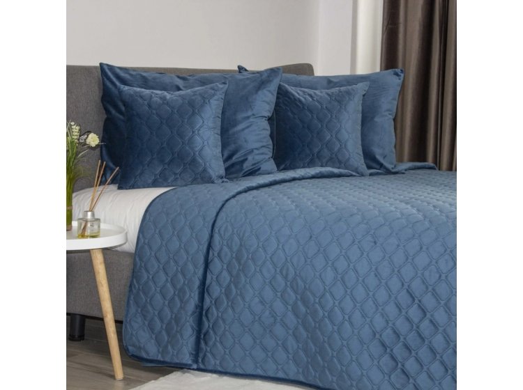 Покрывало ТЕП. Велюровое Дарк Блу Ромб круглый