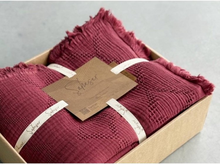 Муслиновое покрывало с бахромой Saheser. Oscar Bordo